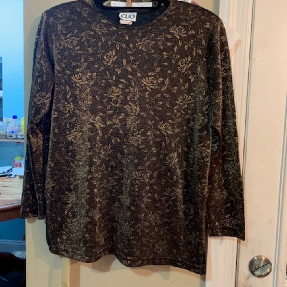 Clio Metallic Threaded women's Dressy Evening Top